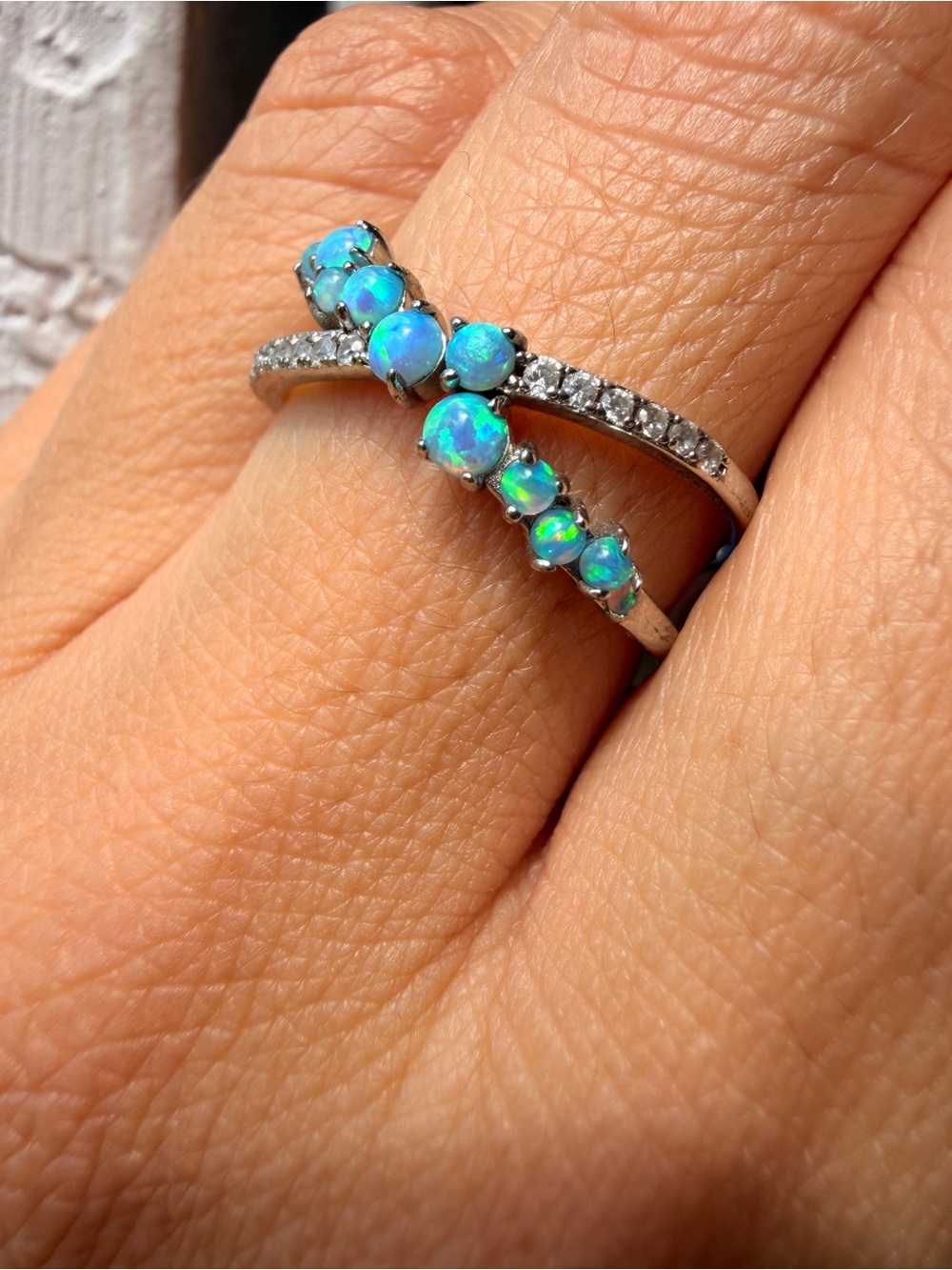 Sz 10 | Bomb Party Ring RB5665 "A Moment In The Stars" Blue Opal CZ 925 Silver